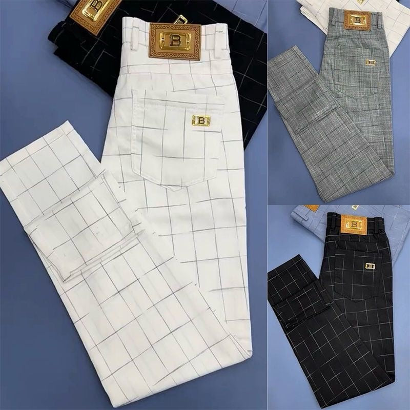 Men's Business Plaid Pants