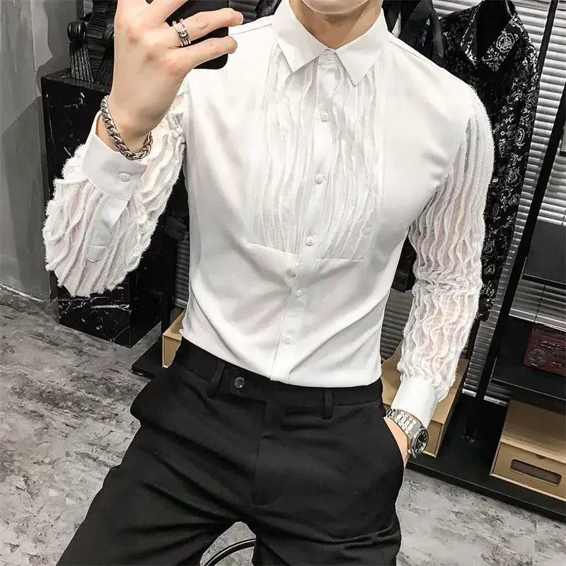 Men's Lace Hollow Shirt
