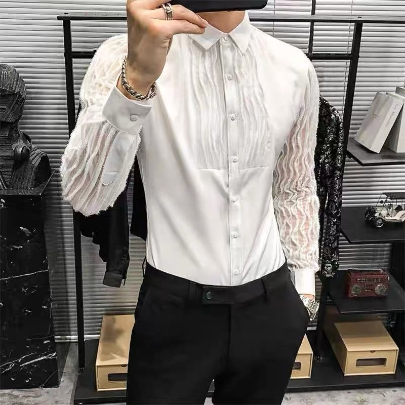 Men's Lace Hollow Shirt
