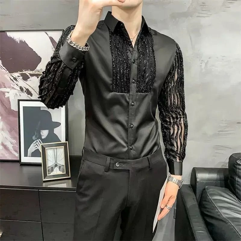 Men's Lace Hollow Shirt