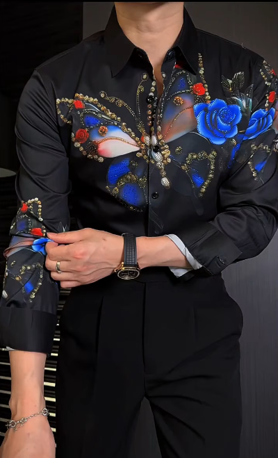 Men's Butterfly Glitter Shirt