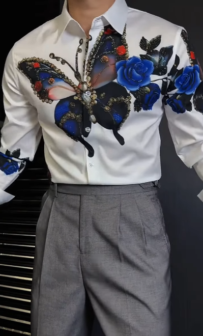 Men's Butterfly Glitter Shirt
