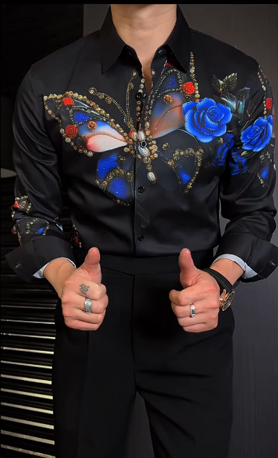 Men's Butterfly Glitter Shirt