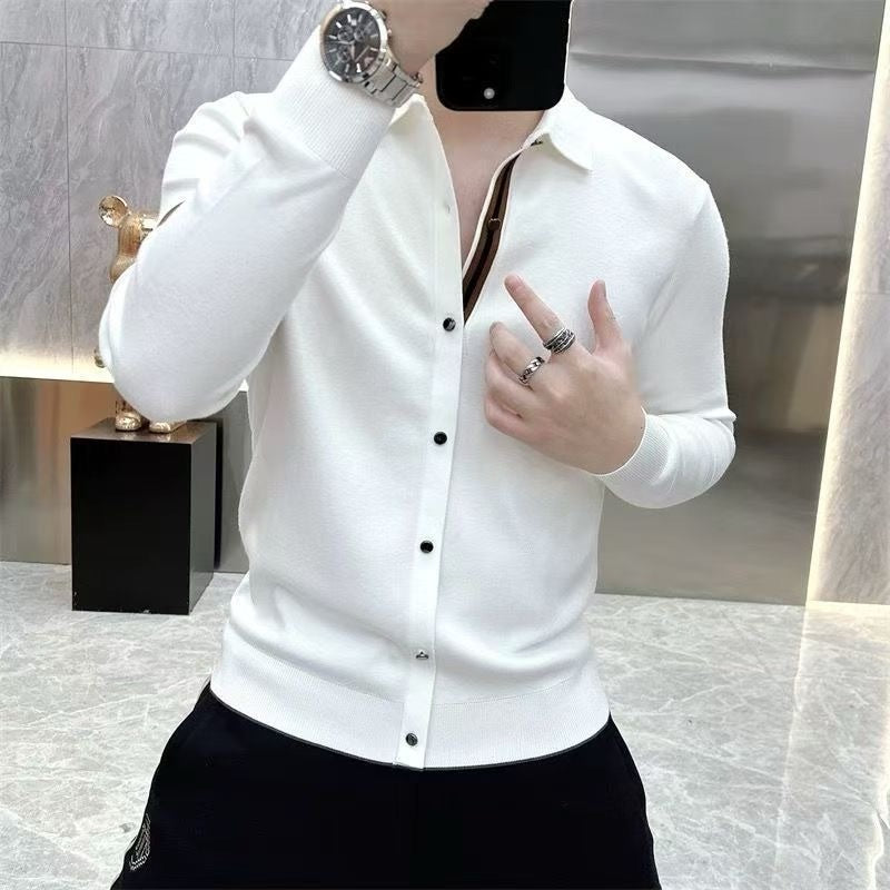 Men's Knit Button Cardigan Top