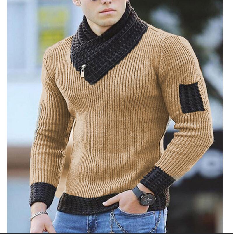Turtleneck Men's Scarf and Sweater Top