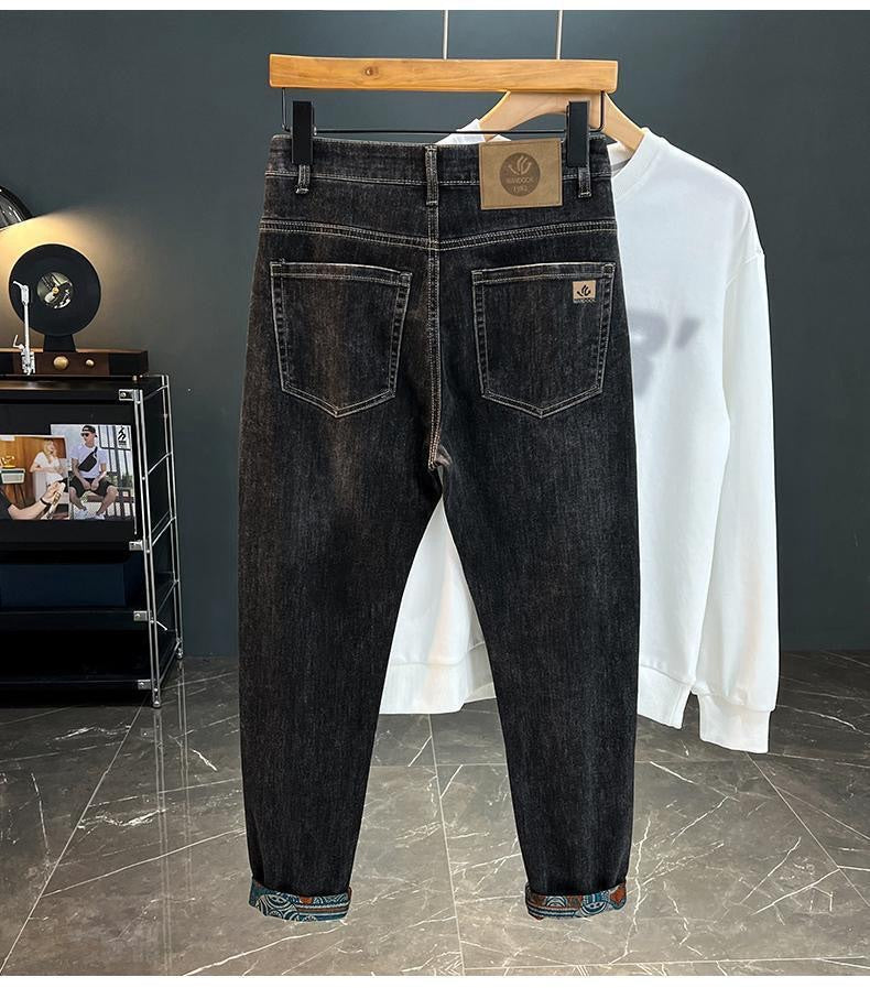 Men's Embroidered Print Casual Jeans