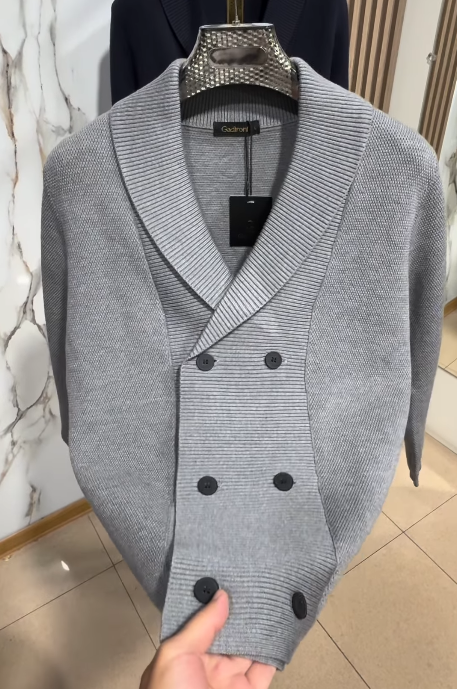 Men's Double Breasted Knitted Cardigan Sweater