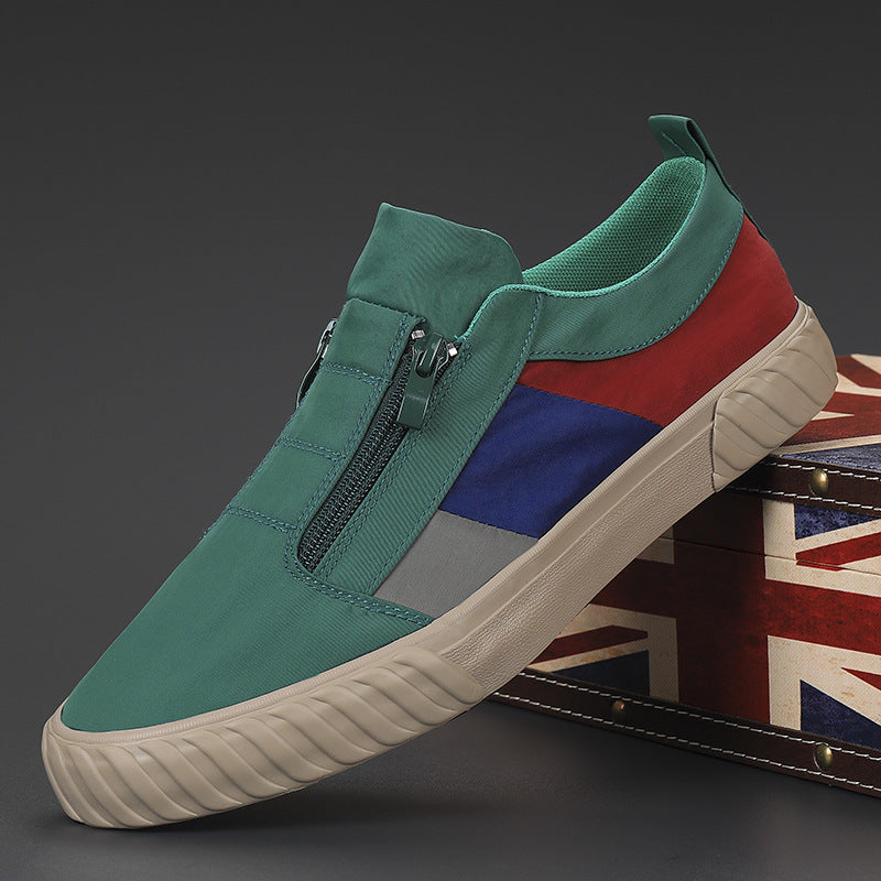 Men's colorblock zip-up slip-on shoes