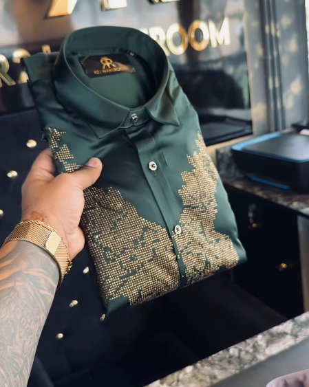 Men's textured shimmering shirt