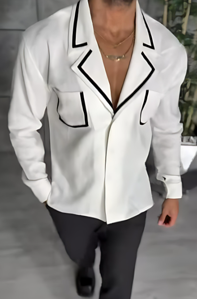 Men's Classic Solid Lapel Shirt