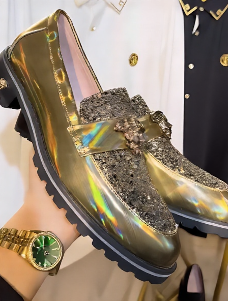 Men's Ultra-Sparkle Sequined Slip-On Shoes