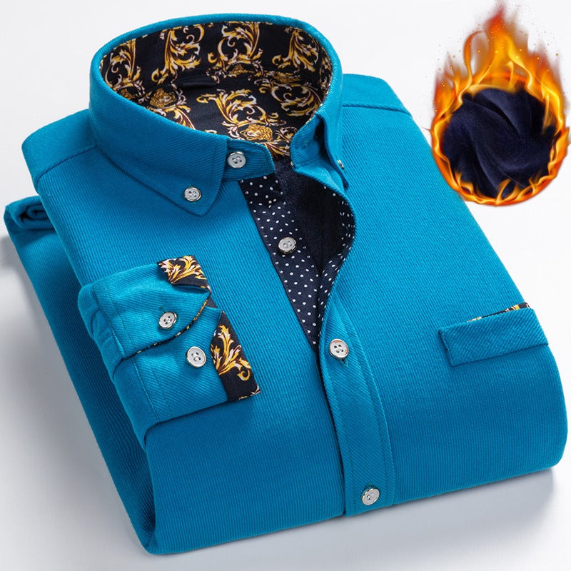 Men's winter thickened warm shirt