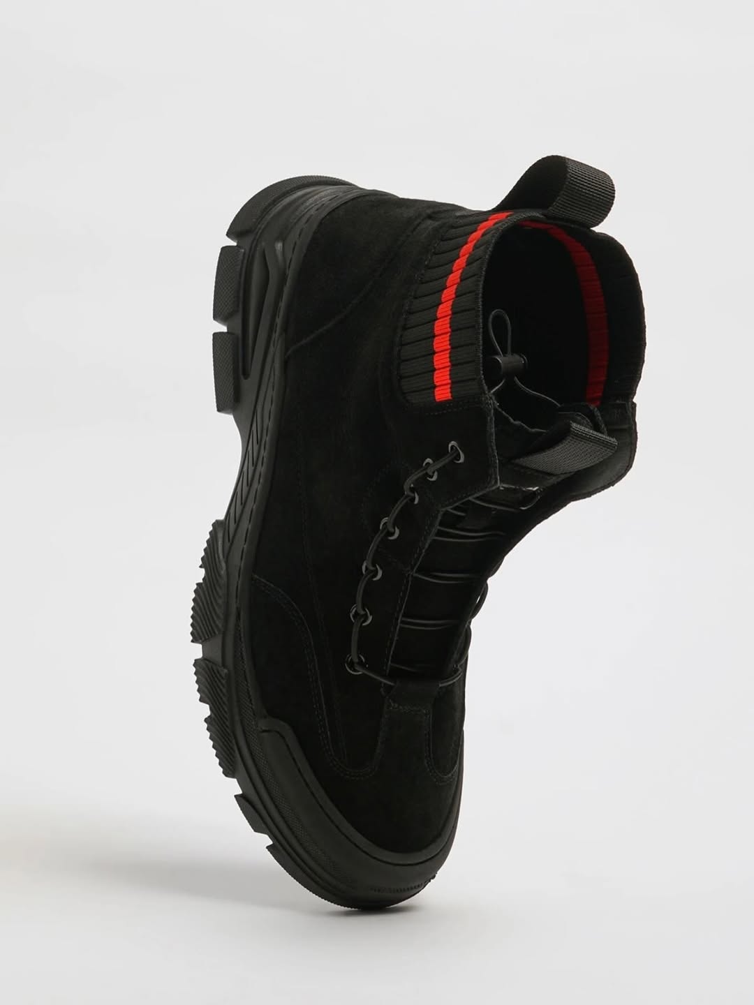 Men's high-top suede slip-on shoes