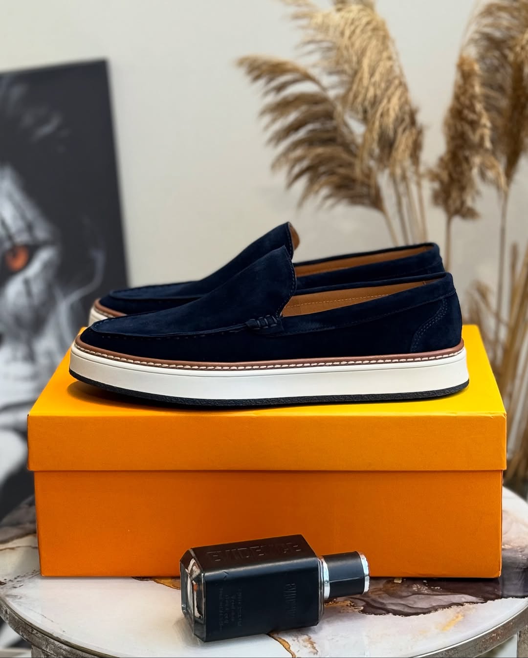 Men's textured suede slip-on shoes