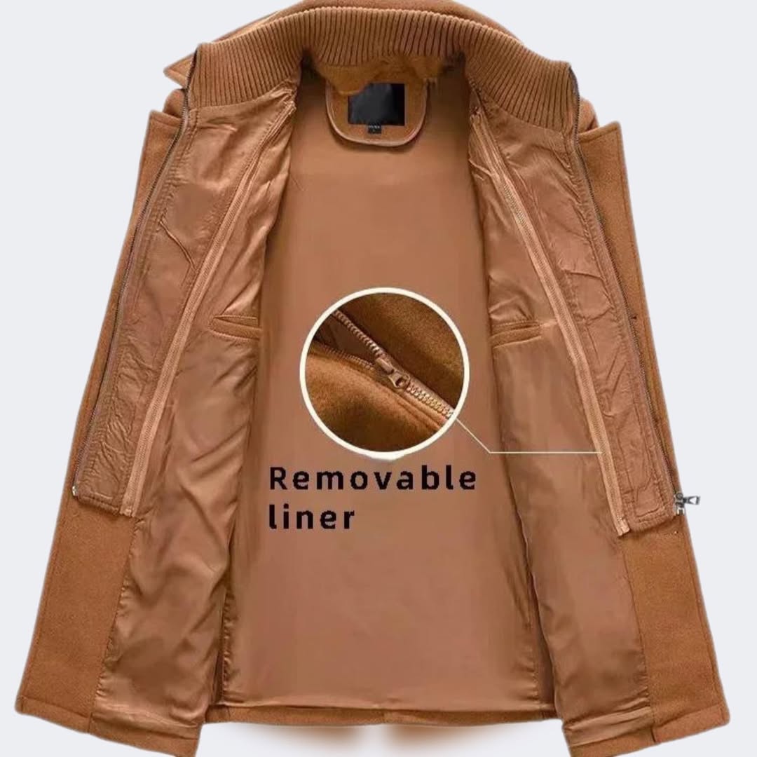 Men's double-collar faux two-piece jacket
