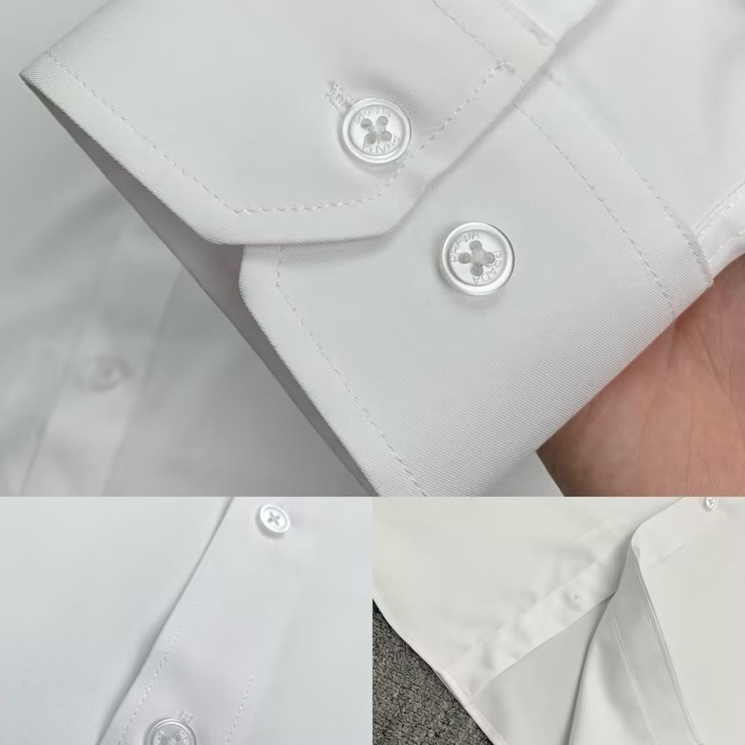 High-quality letter embroidered men's shirt