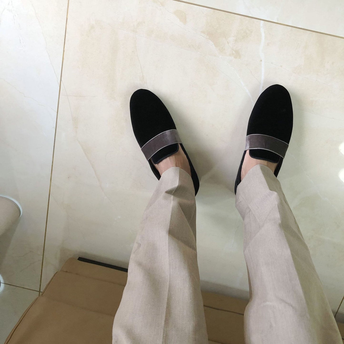 Men's suede slip-on shoes