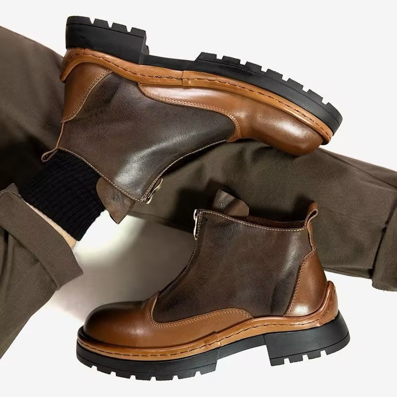 Men's durable and comfortable leather ankle boots