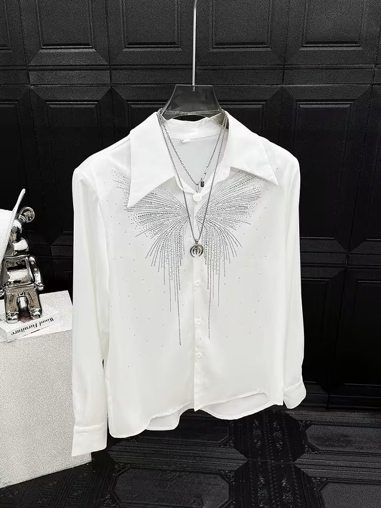 Butterfly Rhinestone Men's Shirt