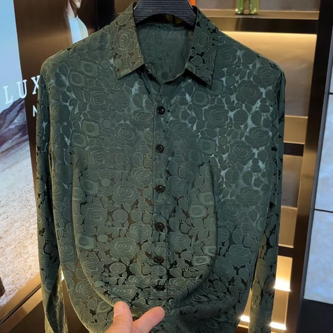 Men's Printed Textured Shirt