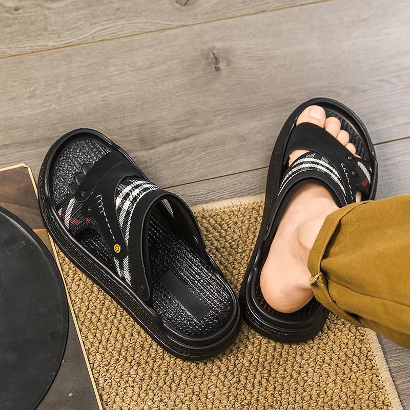 Men's plaid casual slippers