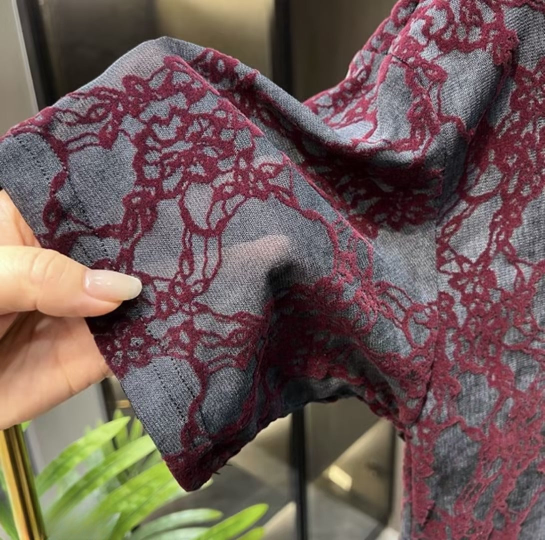 Men's casual jacquard short-sleeved shirt