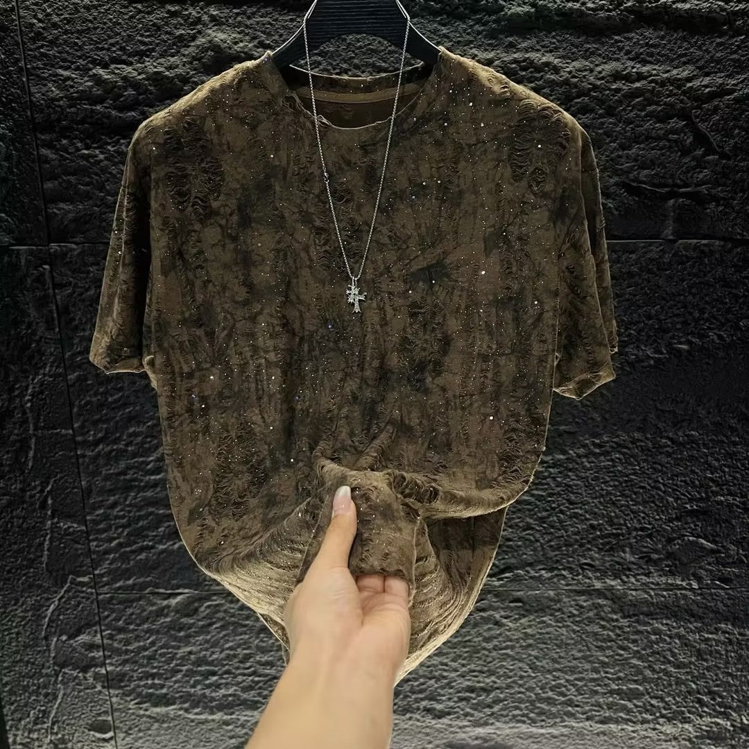 Men's sequined textured T-shirt