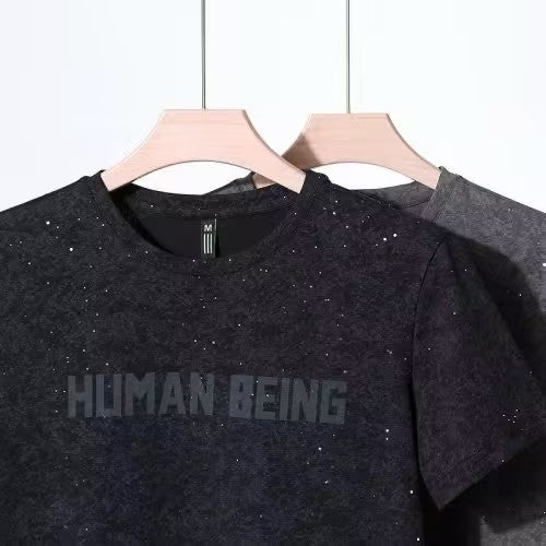 Men's Summer Camouflage Rhinestone T-shirt