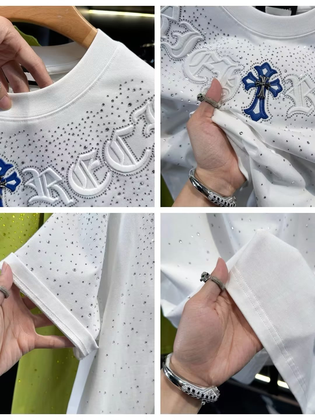 Men's Rhinestone Embroidered Comfortable T-shirt