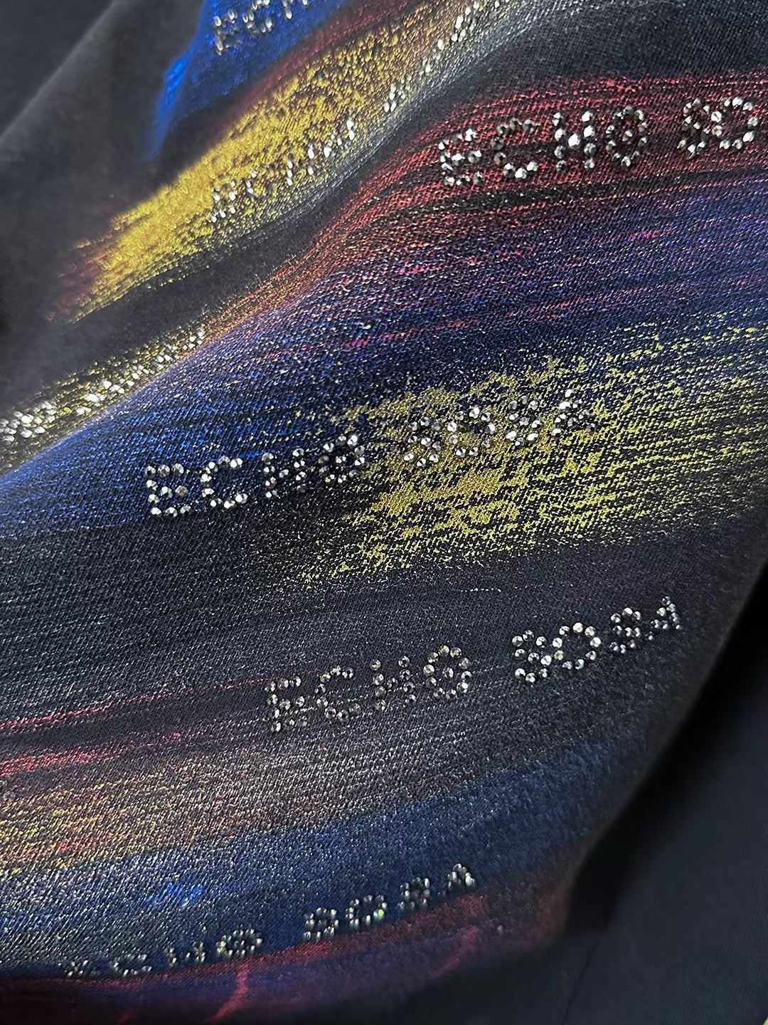 Men's Colorful Printed Rhinestone T-shirt