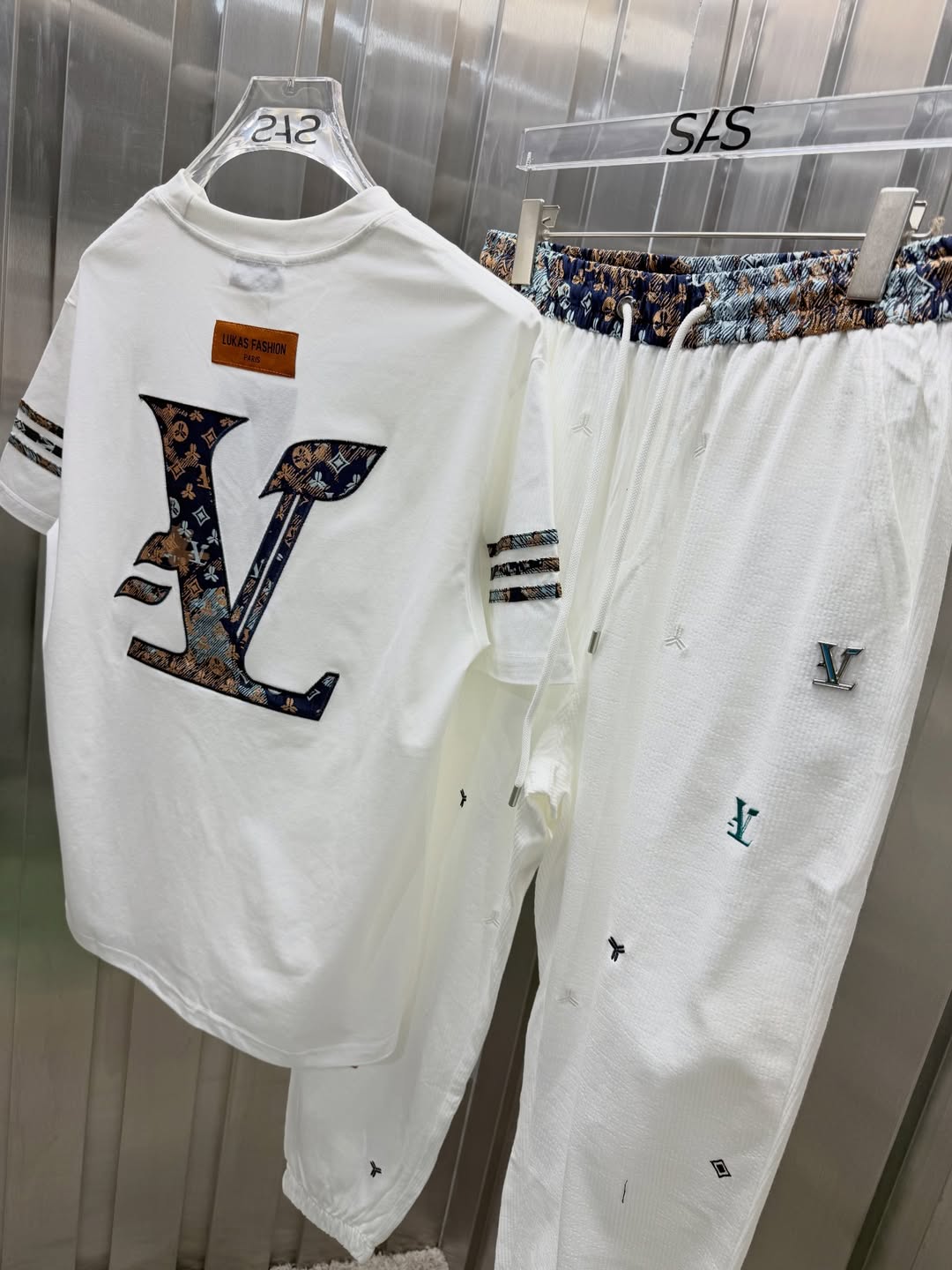 Men's Casual Printed Short-Sleeve & Pants Set