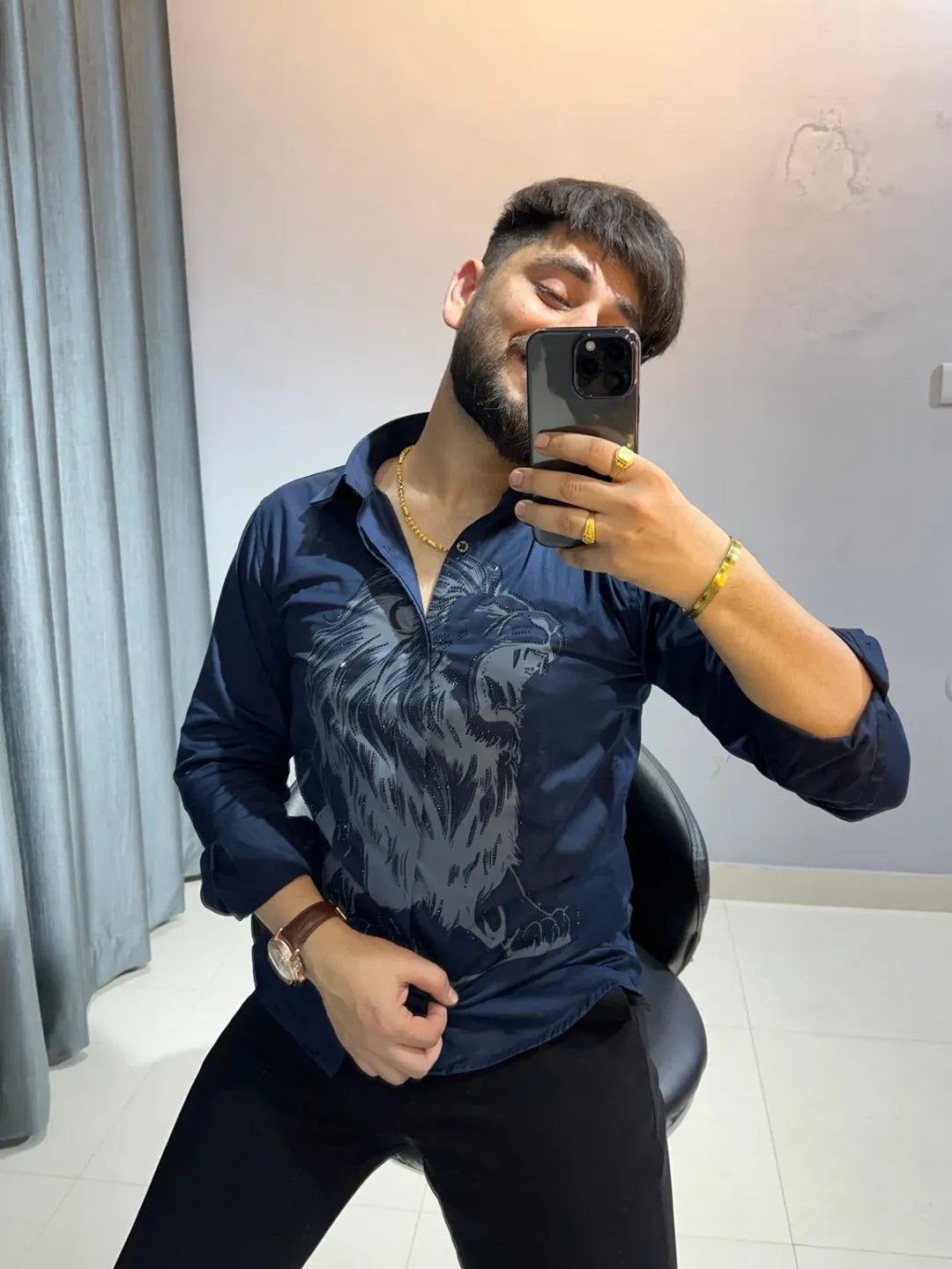 Men's Lion Casual Shirt