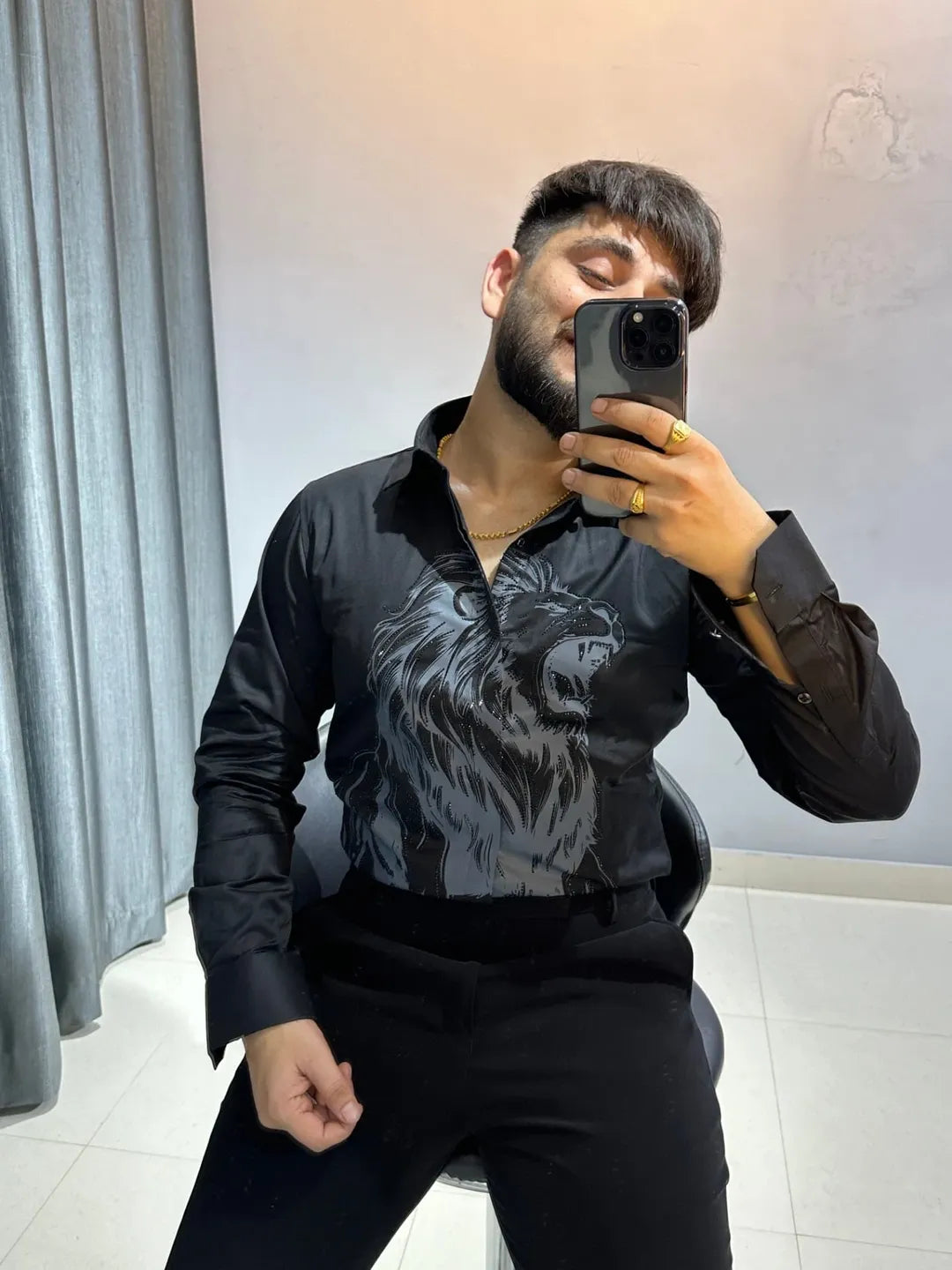 Men's Lion Casual Shirt