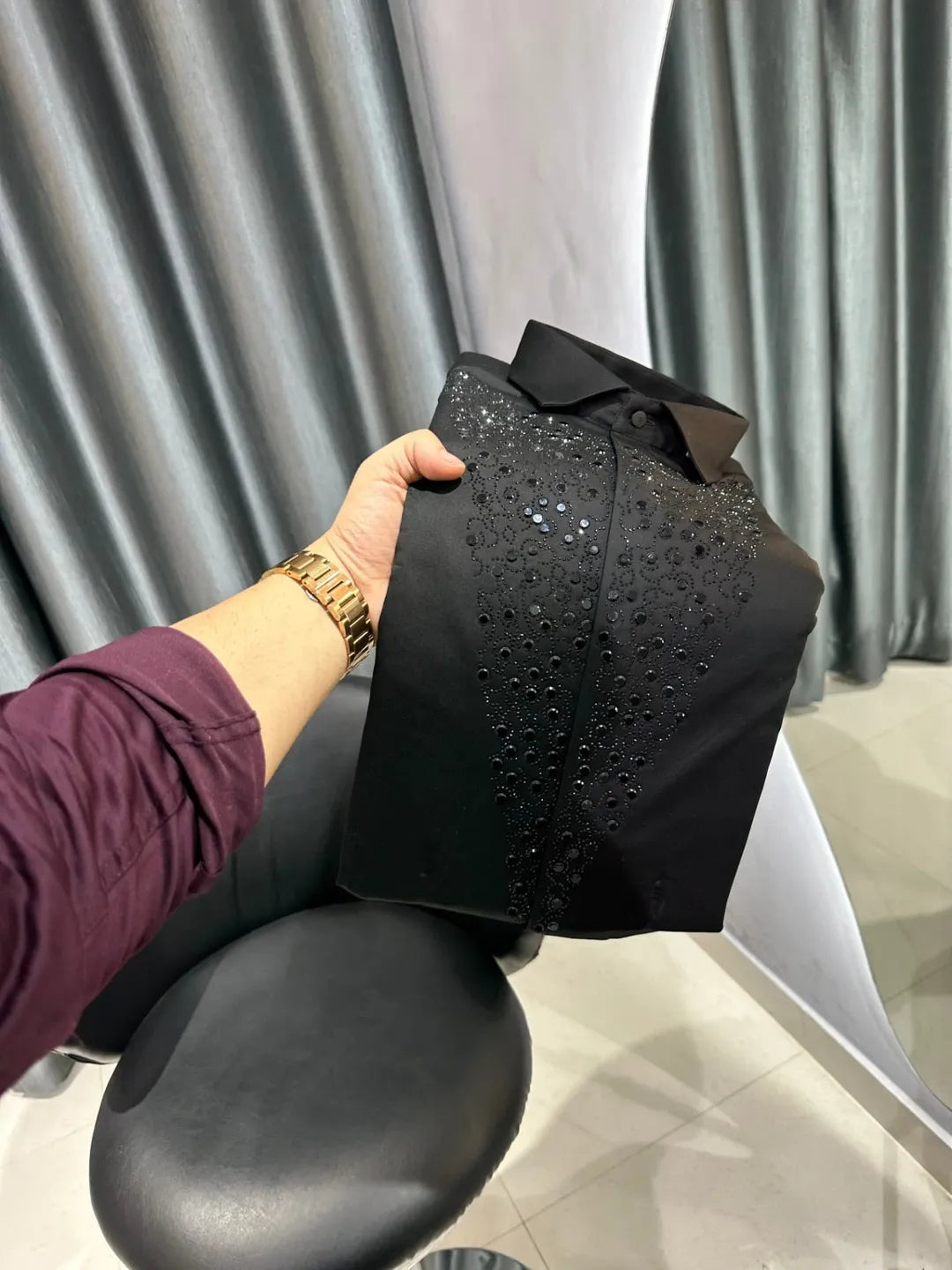Men's Sparkling Rhinestone Shirt