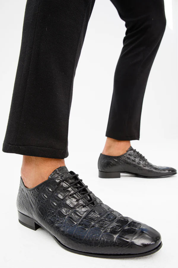 Crocodile Texture Men's Leather Shoes