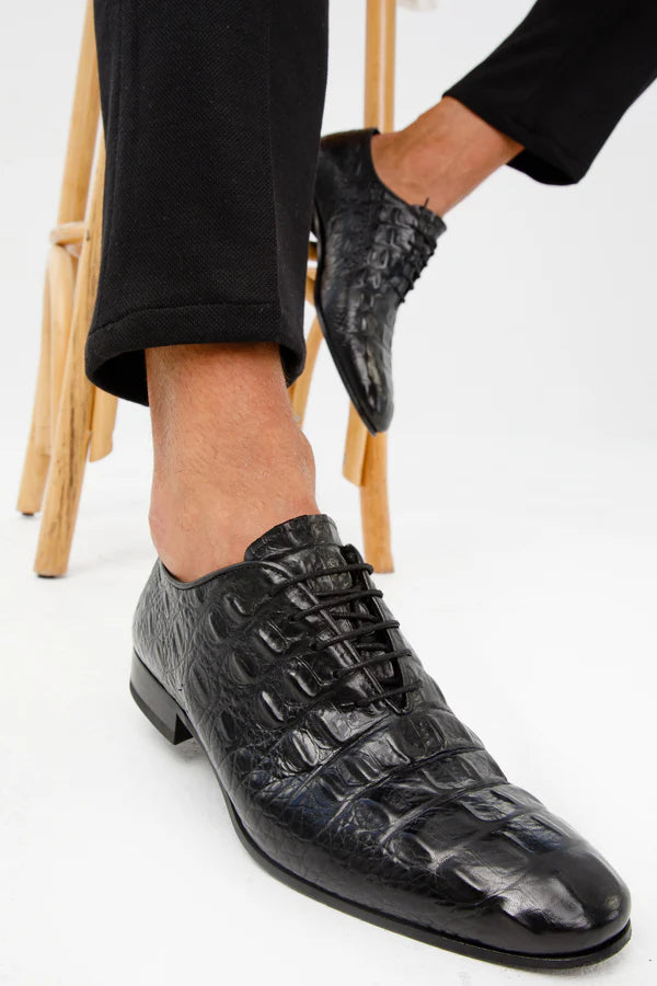 Crocodile Texture Men's Leather Shoes