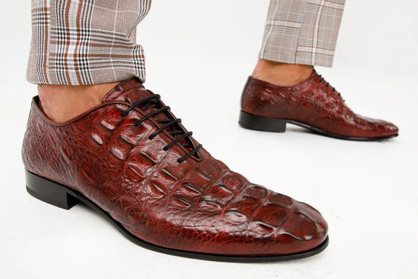 Crocodile Texture Men's Leather Shoes