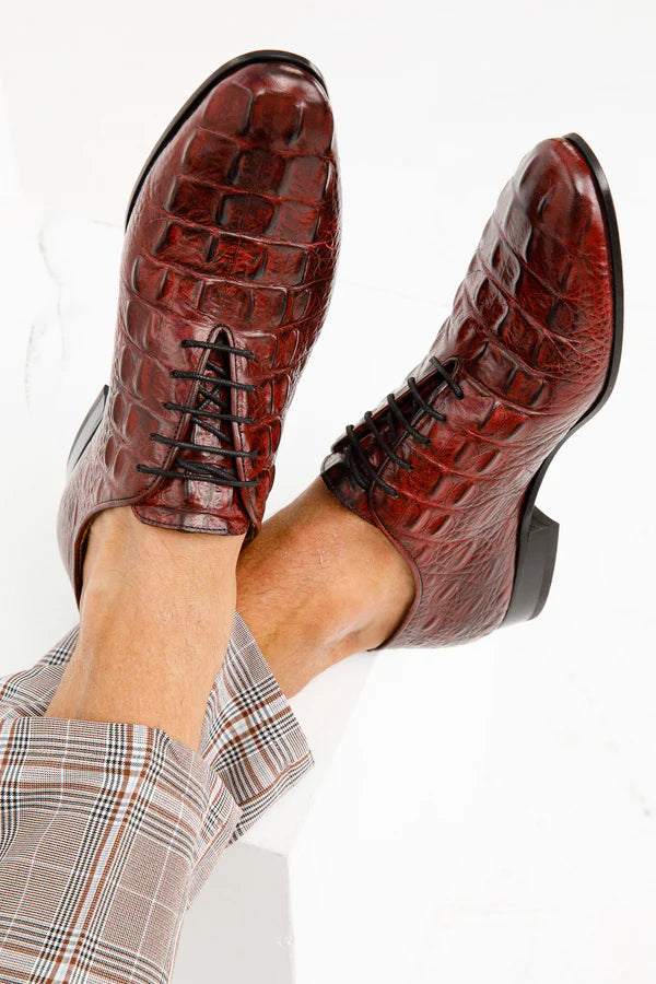 Crocodile Texture Men's Leather Shoes