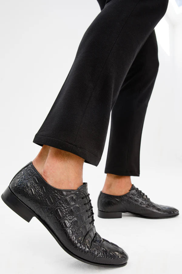 Crocodile Texture Men's Leather Shoes