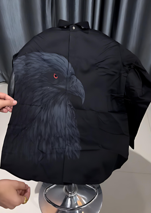 Men's Eagle Rhinestone Long Sleeve Shirt