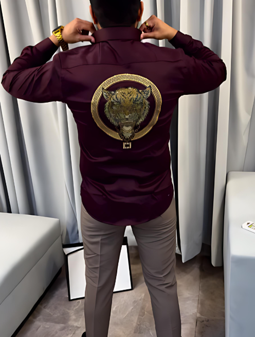 Gold Tiger Print Shirt