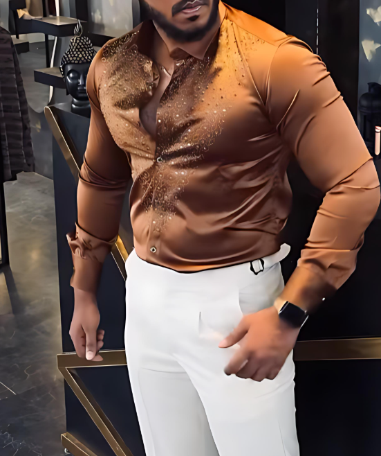 Men's Sparkling Rhinestone Shirt
