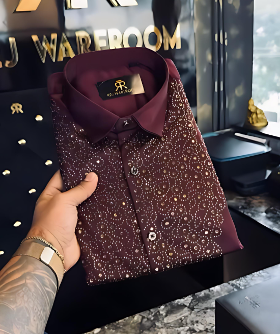 Men's Sparkling Rhinestone Shirt