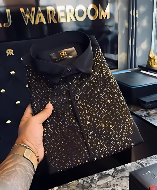 Men's Sparkling Rhinestone Shirt