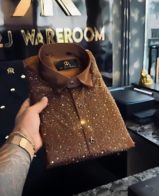Men's Sparkling Rhinestone Shirt