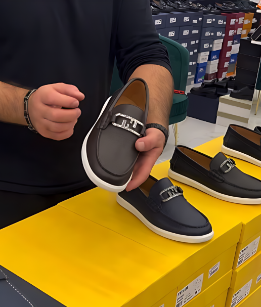 Men's leather slip-on loafers