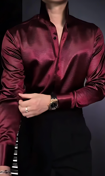 Burgundy high-end textured shirt