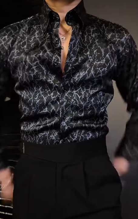 Men's Printed Textured Shirt