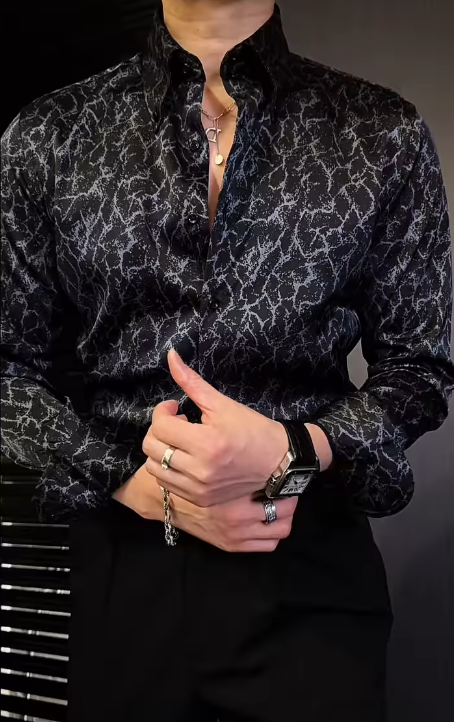 Men's Printed Textured Shirt