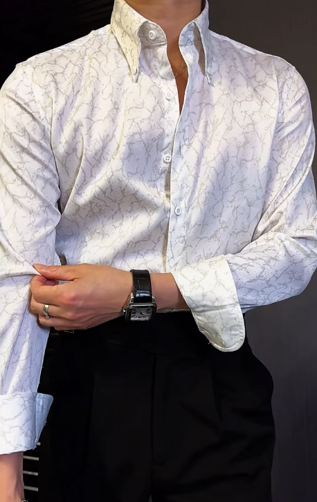 Men's Printed Textured Shirt